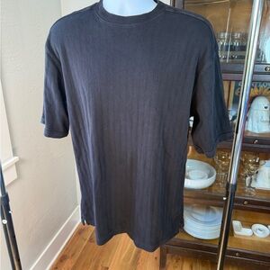 Pendleton Black Cotton Ribbed Crew Neck T-Shirt Size M